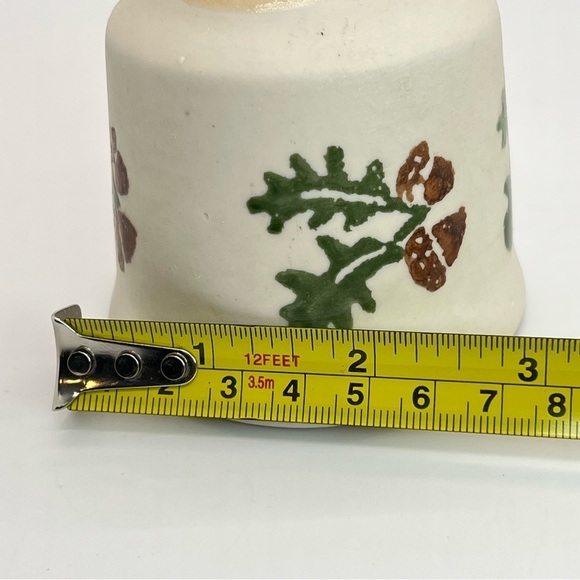 Vintage Bell~Veva 81~Ceramic Stoneware Pottery Leaves, Acorns, Hand Painted, 4” - Picture 7 of 9